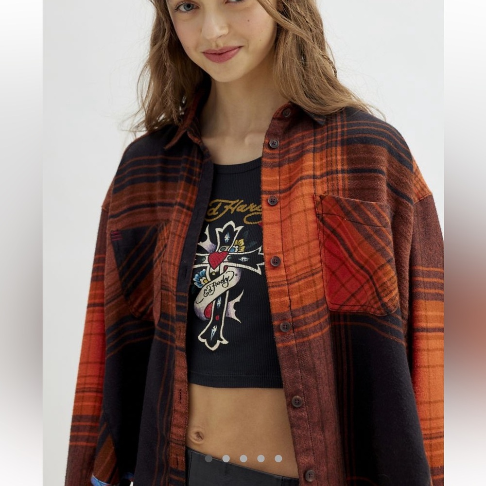 Urban Outfitters BDG Karl Slouchy Flannel Button-Down Shirt Small